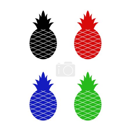 Illustration for Set of pineapple icon vector illustration design - Royalty Free Image