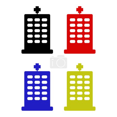 Illustration for Hospital set icons. different colors. vector illustration - Royalty Free Image