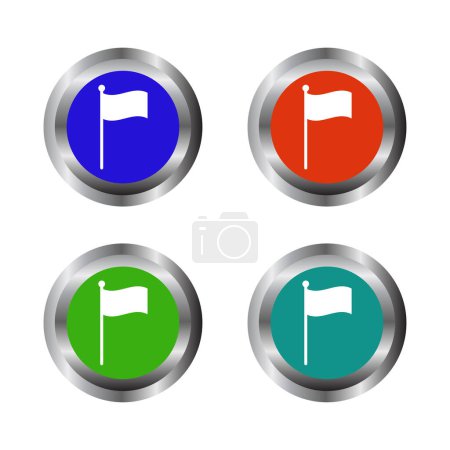 Illustration for Golf flags vector icons. - Royalty Free Image