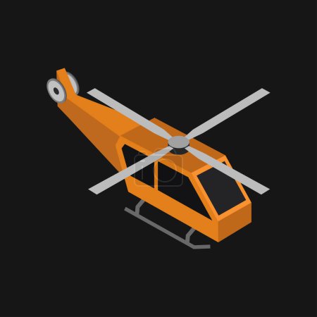Illustration for Vector illustration of helicopter on a black background. - Royalty Free Image