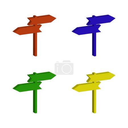 Illustration for Set with colorful 3d directional pointers. vector illustration. - Royalty Free Image