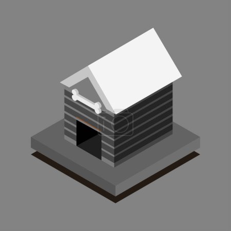 Ilustración de Icono de la casa del perro, estilo isométrico 3d - Imagen libre de derechos