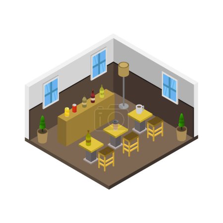 Illustration for Bar isometric composition vector illustration - Royalty Free Image