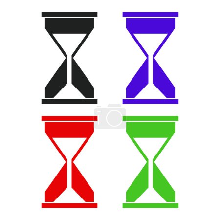 Ilustración de Conjunto de varios iconos de reloj de arena de colores vector de ilustración - Imagen libre de derechos