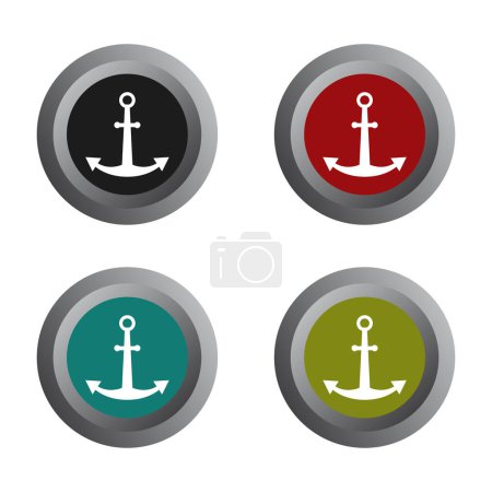Illustration for Set of anchor buttons, vector illustration - Royalty Free Image