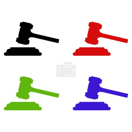Ilustración de Juez martillos, vector ilustración diseño simple - Imagen libre de derechos