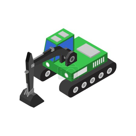 Illustration for Excavator icon. flat illustration. construction concept vector icons for web - Royalty Free Image