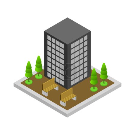 Illustration for Building isometric vector icon design - Royalty Free Image