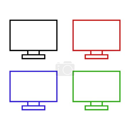 Téléchargez les illustrations : Icône de l'ordinateur sur fond blanc - en licence libre de droit