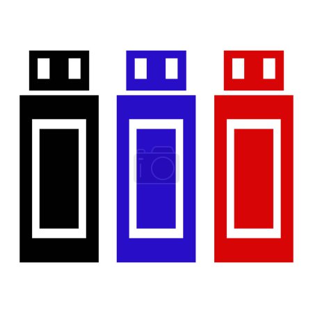 Téléchargez les illustrations : Conception d'icône USB. Symbole d'icône de lecteur flash isolé sur fond blanc. illustration vectorielle - en licence libre de droit