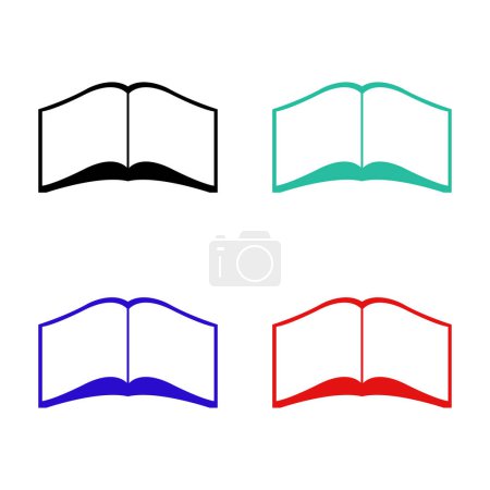 Ilustración de Conjunto de coloridos libros icono, vector de ilustración - Imagen libre de derechos
