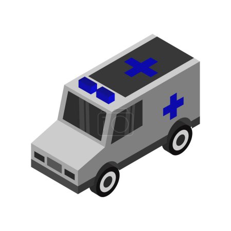 Téléchargez les illustrations : Icône d'ambulance. Illustration isométrique de l'icône vectorielle d'ambulance pour le web - en licence libre de droit