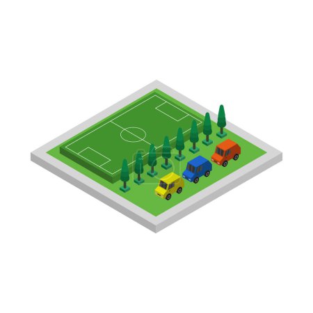 Illustration for Football field isometric 3d vector icon - Royalty Free Image