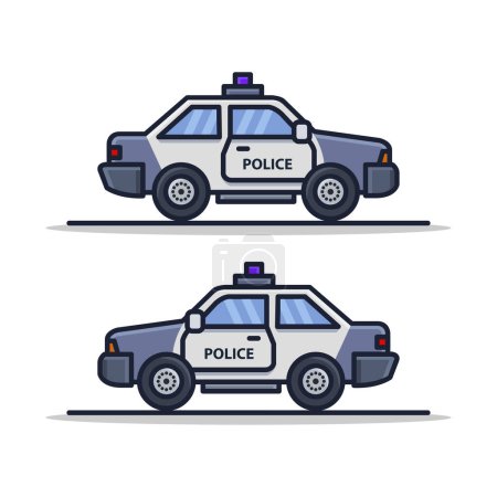 Téléchargez les illustrations : Illustration vectorielle du jeu de voitures de police - en licence libre de droit