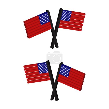 Illustration for Usa flags vector illustration - Royalty Free Image