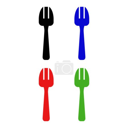 Illustration for Set of colorful forks icon, vector illustration - Royalty Free Image
