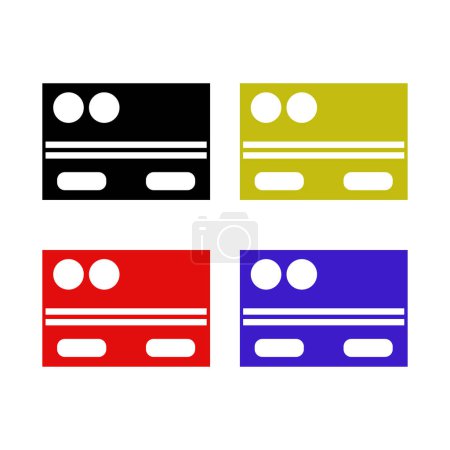 Ilustración de Conjunto de tarjetas de crédito icono en diseño plano sobre fondo blanco - Imagen libre de derechos