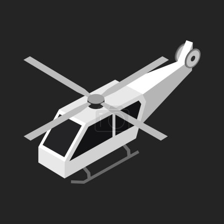 Téléchargez les illustrations : Icône de l'hélicoptère dans le style dessin animé isolé sur fond. - en licence libre de droit