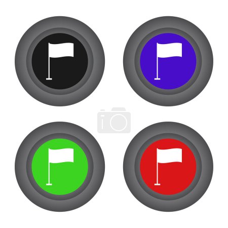 Téléchargez les illustrations : Drapeaux de golf icônes vectorielles. - en licence libre de droit