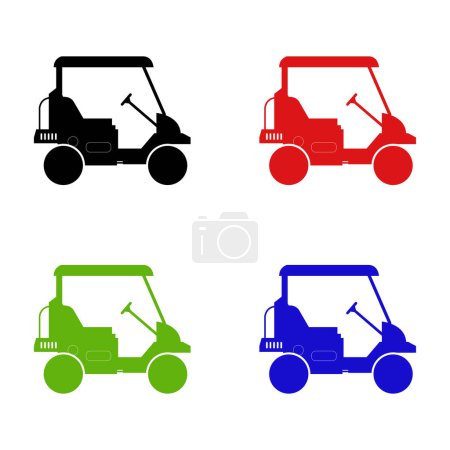 Ilustración de Iconos coloridos coche conjunto - Imagen libre de derechos