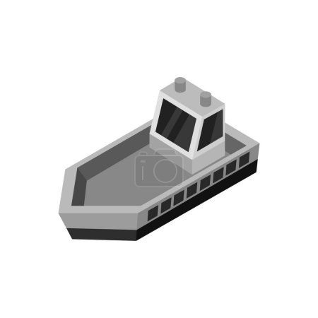 Téléchargez les illustrations : Icône vectorielle bateau. icône vectorielle noire isolée sur fond blanc navire. - en licence libre de droit