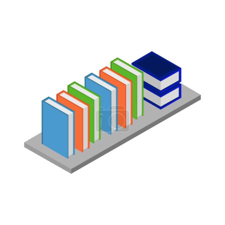 Ilustración de Pila de libros icono. Ilustración isométrica de libros. icono web - Imagen libre de derechos