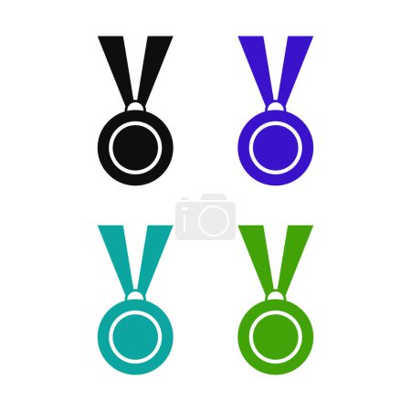 Illustration for Medal vector icons isolated on white background - Royalty Free Image