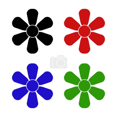 Illustration for Flowers vector icons isolated on white background - Royalty Free Image