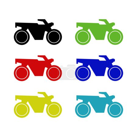Illustration for Motorcycle icons set, flat design vector illustration - Royalty Free Image