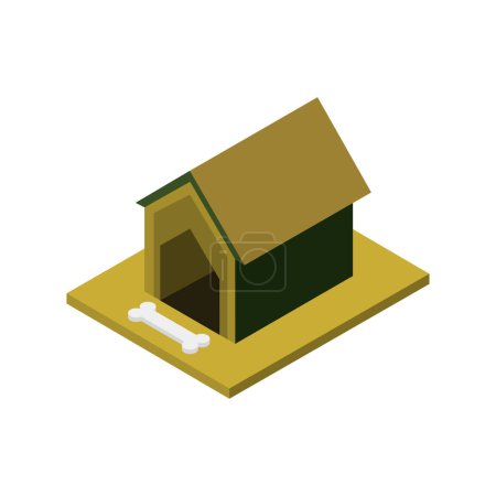 Ilustración de Icono de la casa del perro, estilo isométrico 3d - Imagen libre de derechos