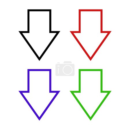 Illustration for Set of simple web arrows icons vector illustration - Royalty Free Image