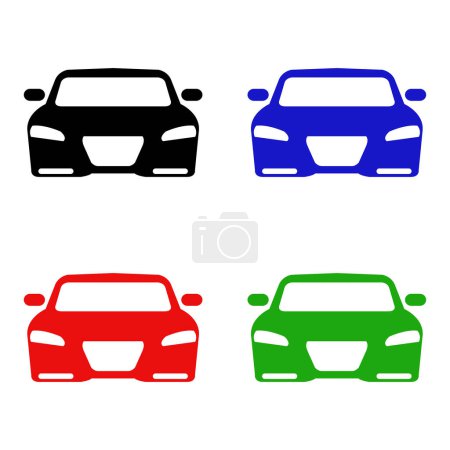 Téléchargez les illustrations : Ensemble d'icônes de voiture sur fond blanc
. - en licence libre de droit