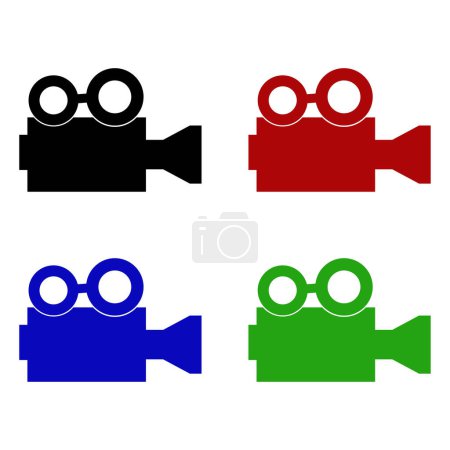 Illustration for Video camera - color vector icon - Royalty Free Image