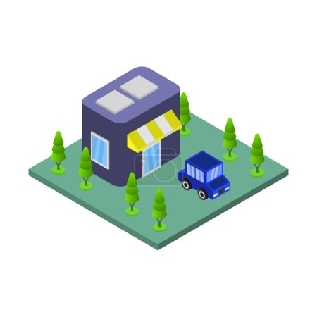 Illustration for Isometric vector illustration of a truck. - Royalty Free Image