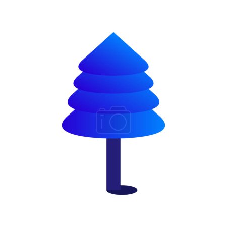 Illustration for Blue tree icon isolated on white background. forest symbol. vector illustration - Royalty Free Image