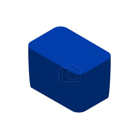 Téléchargez les illustrations : Icône bleue en forme d'hexagone sur fond blanc. illustration vectorielle plate. - en licence libre de droit