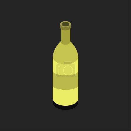 Téléchargez les illustrations : Bouteille de vin icône isolée, dessin vectoriel illustration - en licence libre de droit