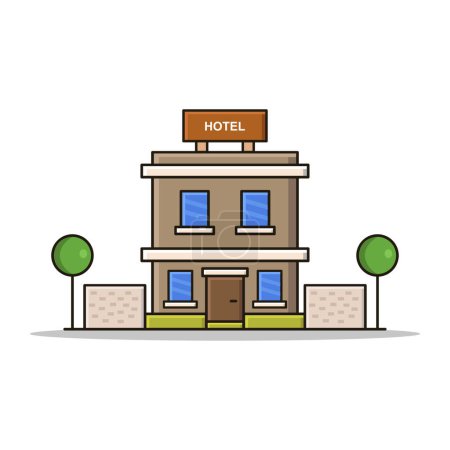 Téléchargez les illustrations : Une icône de l'hôtel illustration vectorielle - en licence libre de droit