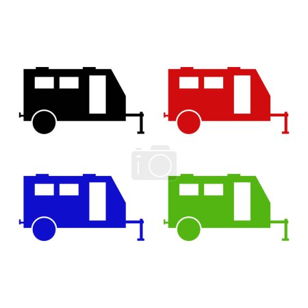 Ilustración de Caravana para viaje por carretera o viaje - Imagen libre de derechos