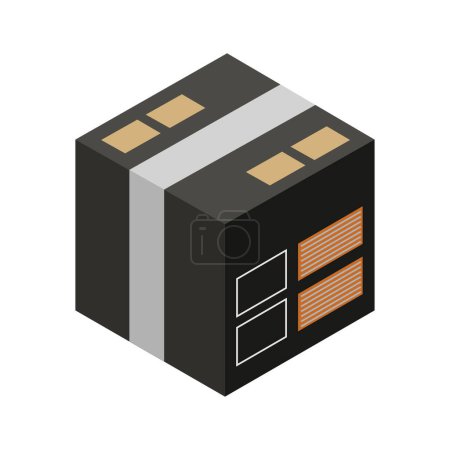 Illustration for Cardboard box, delivery icon, vector illustration of parcel - Royalty Free Image