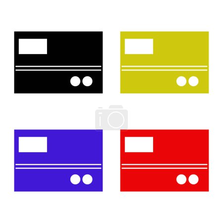 Illustration for Set of credit cards icon in flat design on white background - Royalty Free Image