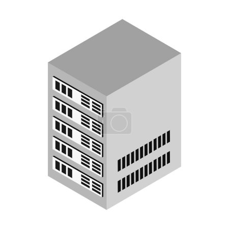 Ilustración de Icono del centro de datos, estilo de isometría - Imagen libre de derechos