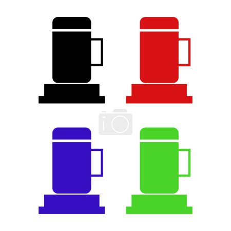 Téléchargez les illustrations : Tasse de café noir et icône de thé isolé sur fond blanc. tasse de thé. boisson chaude. définir des icônes colorées. illustration vectorielle - en licence libre de droit