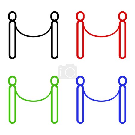 Illustration for Line rope cinema fence, event icon, vector - Royalty Free Image