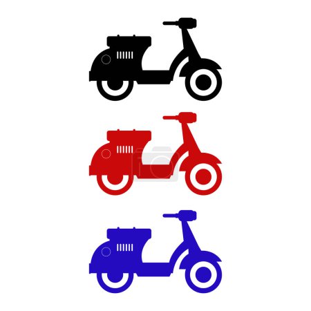 Illustration for Motorcycle icon set on white background - Royalty Free Image