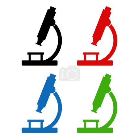 Illustration for Microscope icon. flat design vector eps. - Royalty Free Image