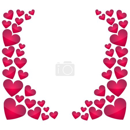 Illustration for Red hearts on white background - Royalty Free Image