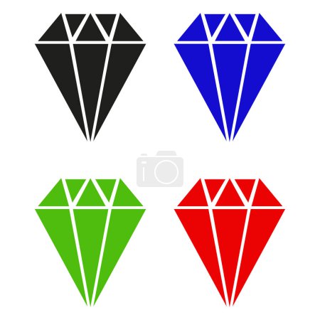 Ilustración de Diamante icono conjunto, vector de ilustración - Imagen libre de derechos