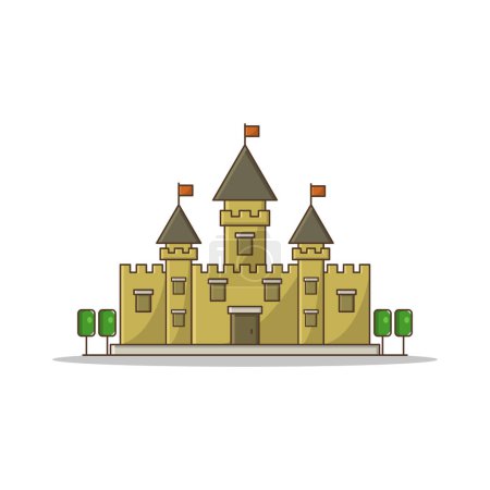 Téléchargez les illustrations : Château icône vectoriel illustration - en licence libre de droit