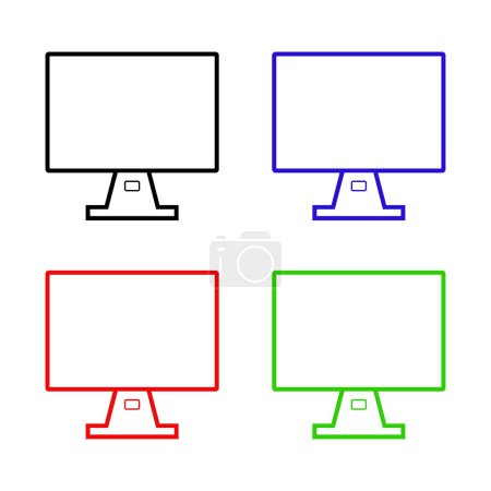 Illustration for Computer icon set on white background - Royalty Free Image